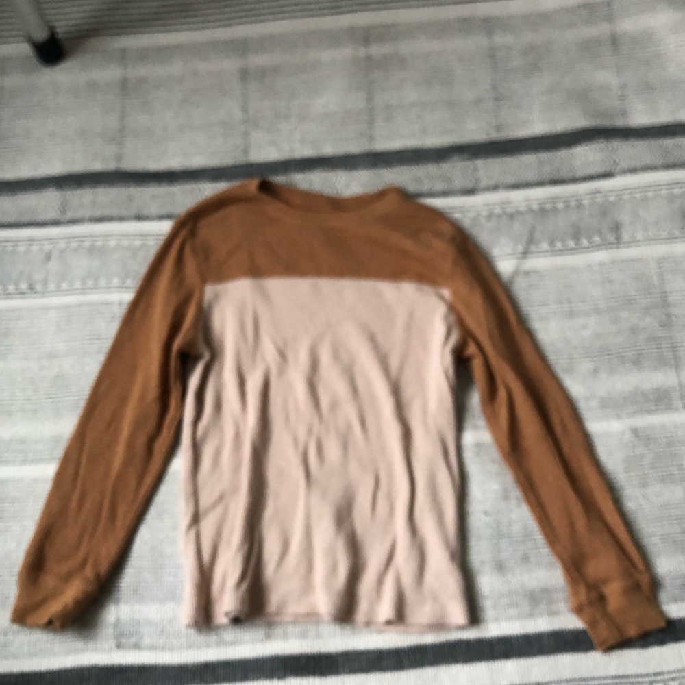 Cat & Jack Tan and Cream Long Sleeve Tee